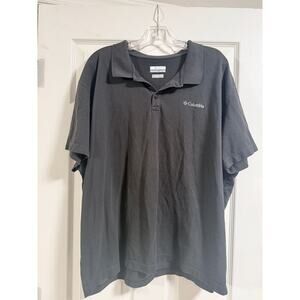 COLUMBIA MEN'S (2XL) GRAY ACTIVE FIT CASUAL OUTDOOR POLO GOLF STRETCH SHIRT